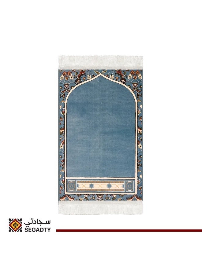 سجادتي مجموعة هدايا رمضان باكج 5 سجادات صلاة المحراب مستوحاة من سجاد إمام الحرم، معطرة برائحة اللافندر والمسك، باللون الأزرق السماوي سماكة 5مم - Image 3